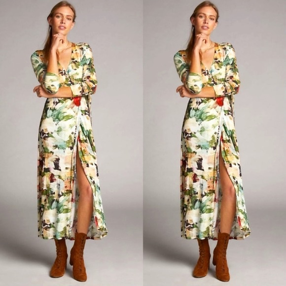 Anthropologie Painterly Wrap Maxi Dress - Medium - Picture 1 of 4